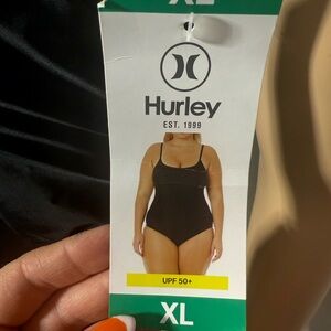 Hurley‎ Women's Black One Piece Swimsuit XL UPF 50+